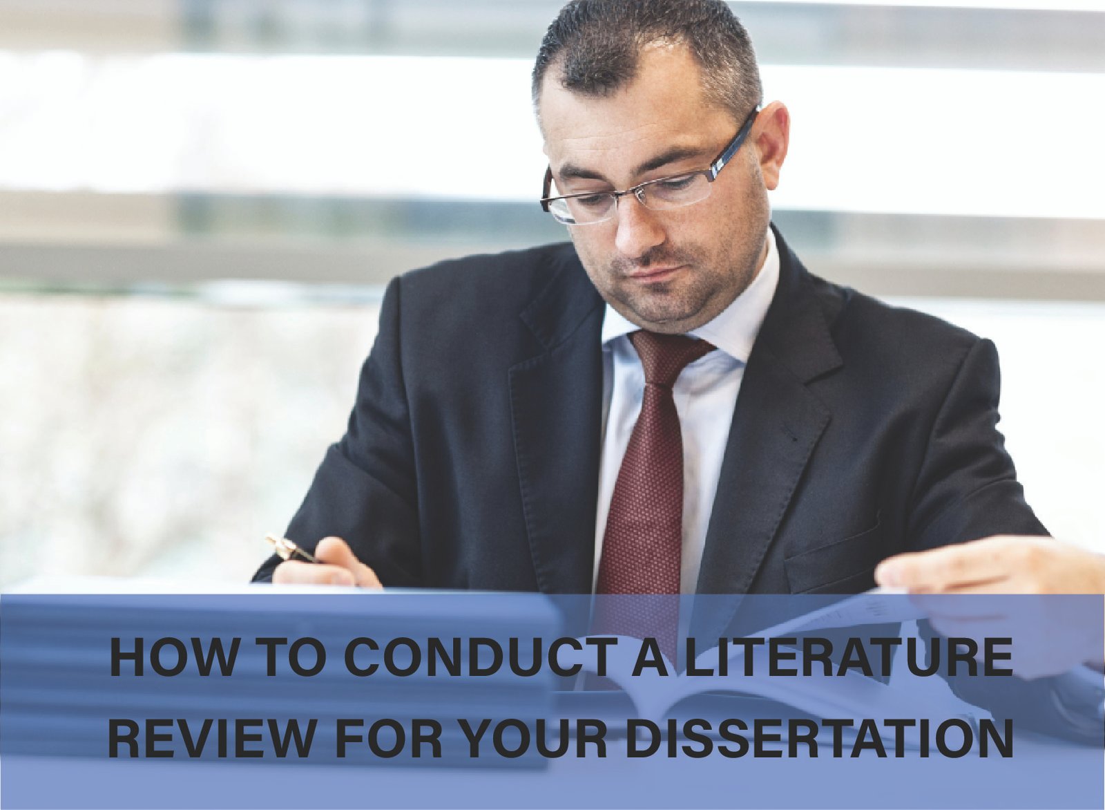 Guide to conducting a literature review for your dissertation, including research and writing techniques.